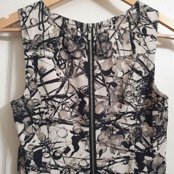 Kensie Black & White Abstract A Line Dress - Picture 5 of 6